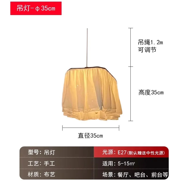 Afralia™ French Design LED E27 Fabric Pendant Lights for Atmosphere Decor in Hotels, Restaurants, and Bars