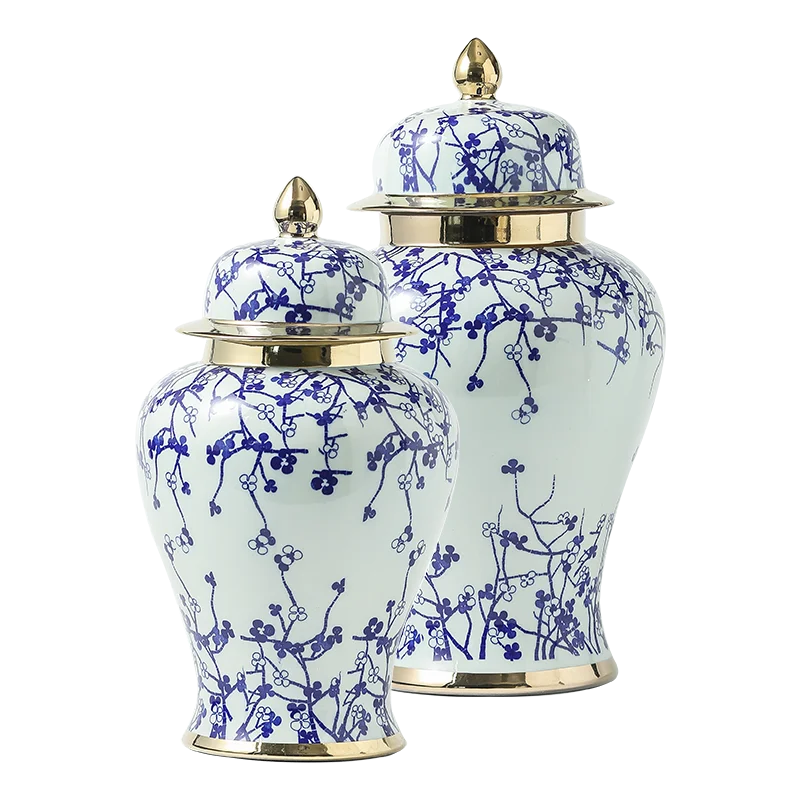 Afralia™ Ceramic Ginger Jar - Vintage Porcelain Home Decor Accessory