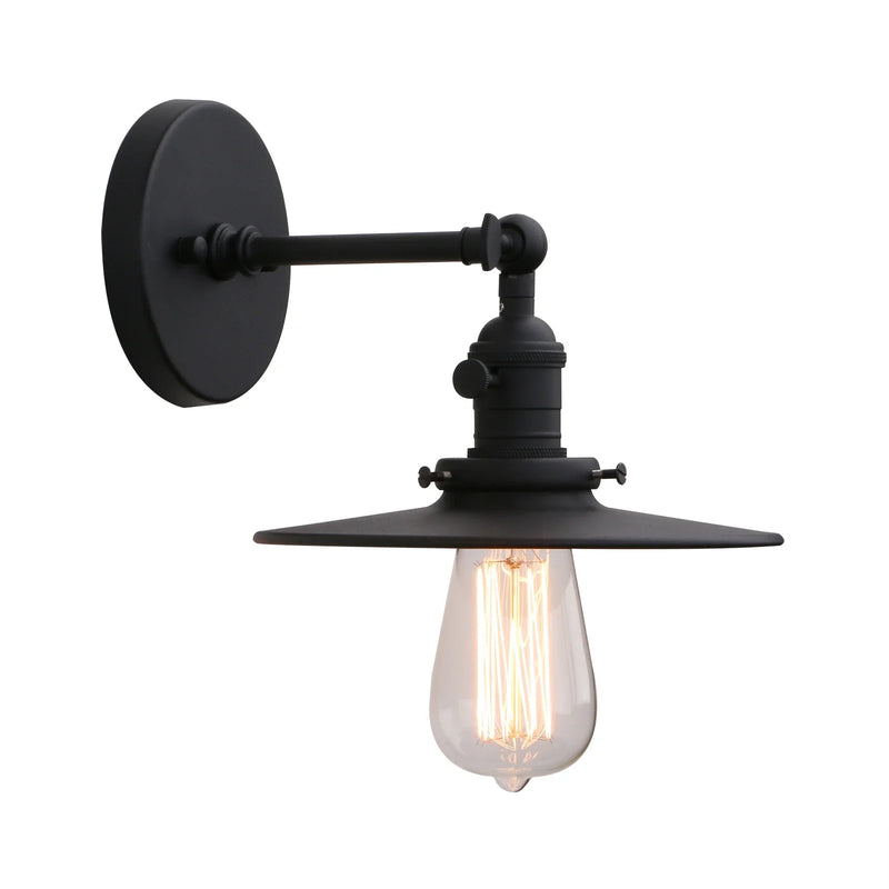 Afralia™ Antique Finish 1-Light Industrial Wall Sconce with 7.87" Canopy and ON/Off Button