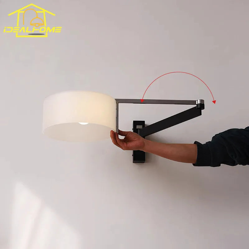 Afralia™ Retro Industrial Rocker Arm Wall Lamp LED E27 Art Decor Bedroom Reading