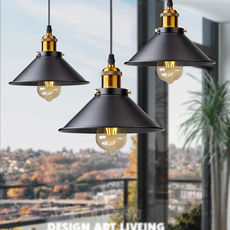 Afralia™ Industrial Retro LED Hanging Chandelier Pendant Light for Home Dining, Bar, and Restaurant Décor