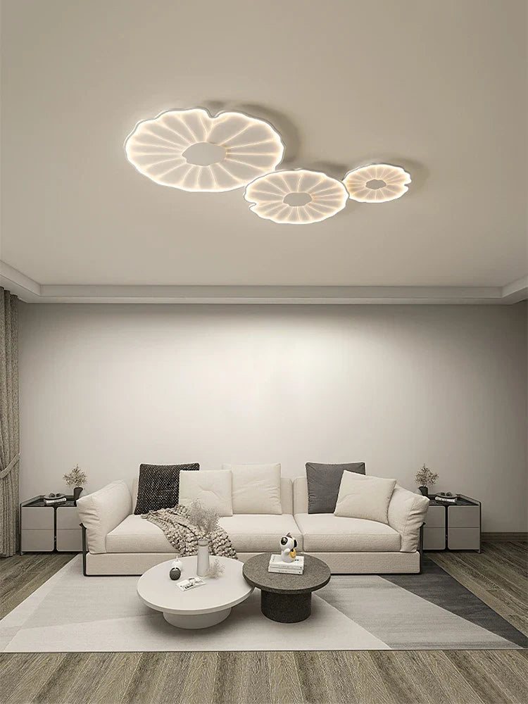 Afralia™ Lotus Leaf Design LED Ceiling Lamp: Smart Chandelier Light for Home Décor