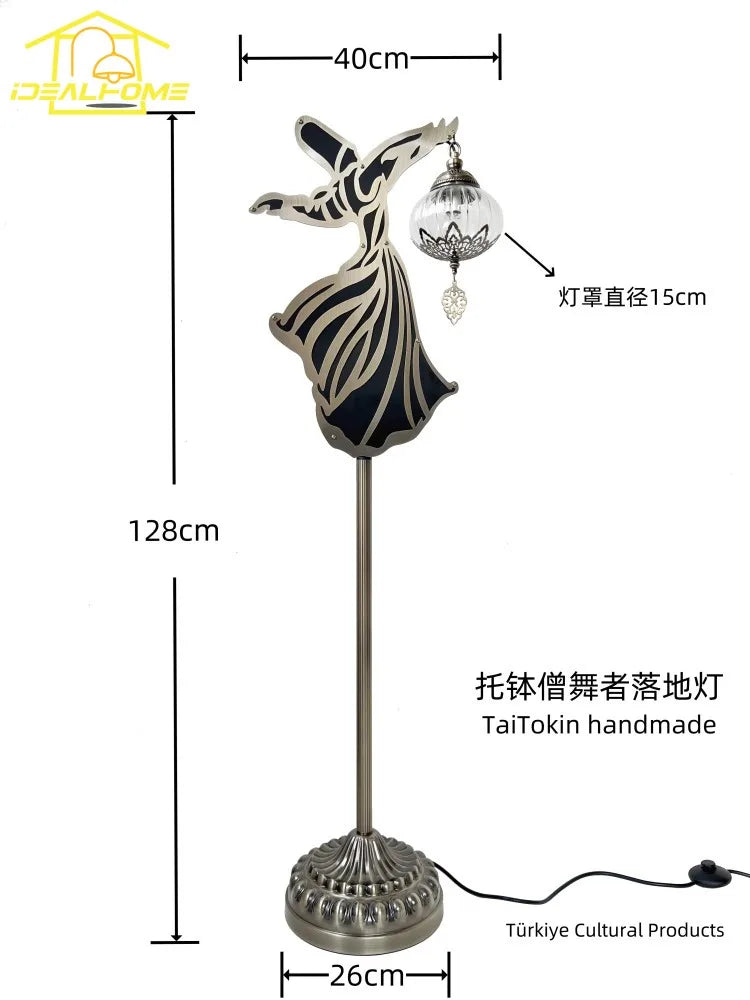 Afralia™ Exotic Monk Dancer LED Floor Lamp for Bedroom Living Room Zen Decor