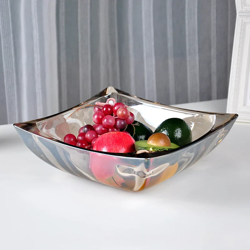 Afralia™ Large Crystal Glass Fruit Plate | Elegant Home Luxury Decor Ornaments