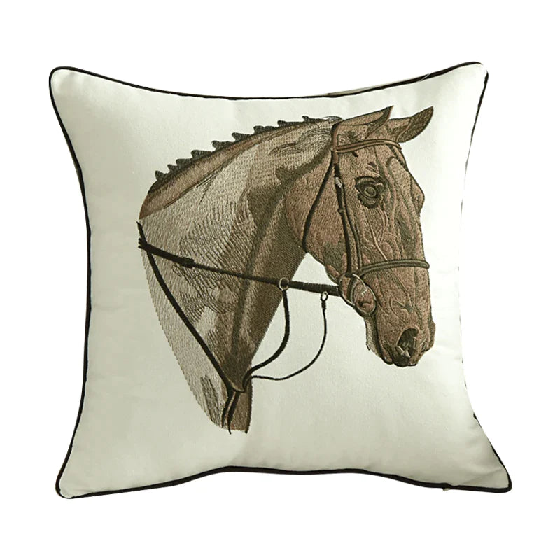 Afralia™ Embroidered Horse Pillowcase | 45x45cm | Home Decor, Sofa, Living Room