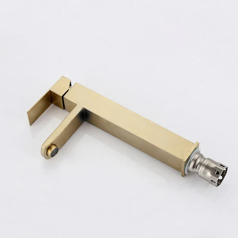 Afralia™ Stainless Steel Brushed Gold Basin Faucet for Modern Kitchen and Bathroom
