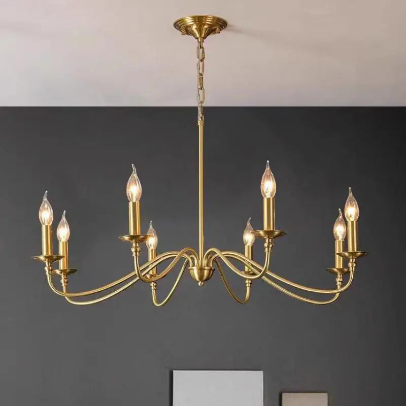 Afralia™ Modern Golden Candle Chandelier for Home Decoration Lighting