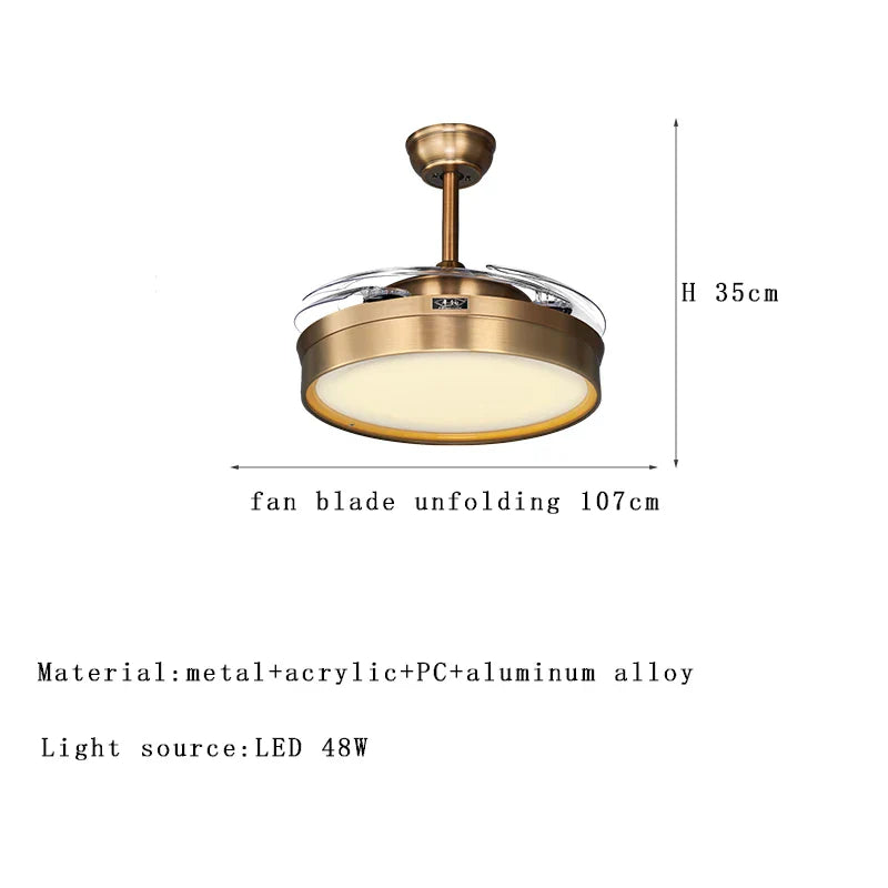 Afralia™ Modern LED Ceiling Fan Light with Powerful Wind for Bedroom and Living Space