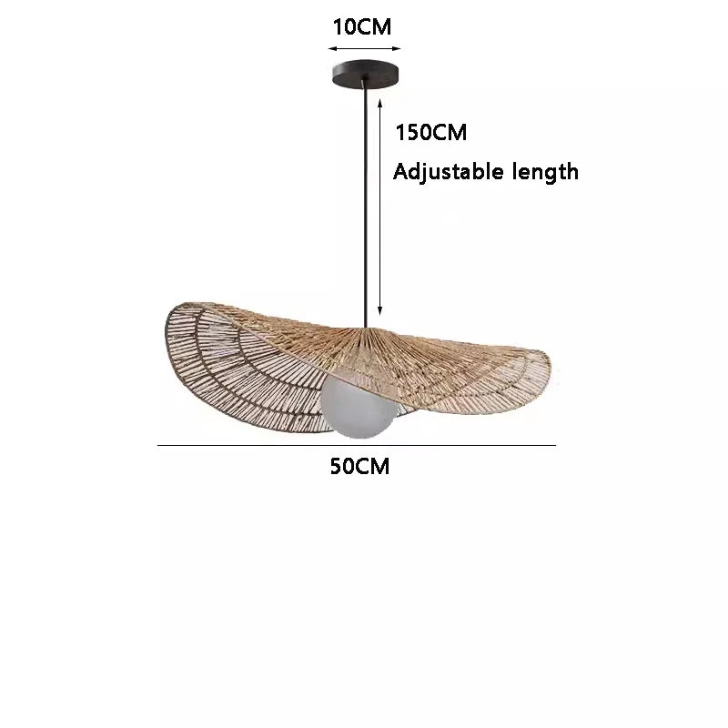 Afralia™ Rattan Pendant Light: Handmade Woven Hemp Rope Lampshade for Farmhouse Dining Room