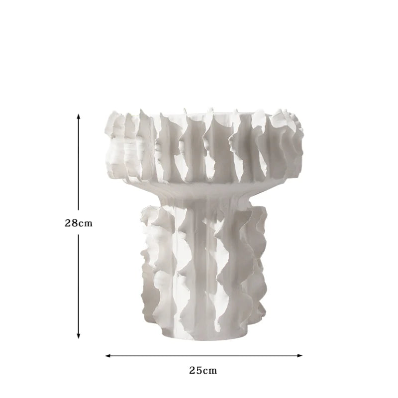 Afralia™ White Lace Ceramic Vase: Frosted Handicraft Ornament for Home Decoration