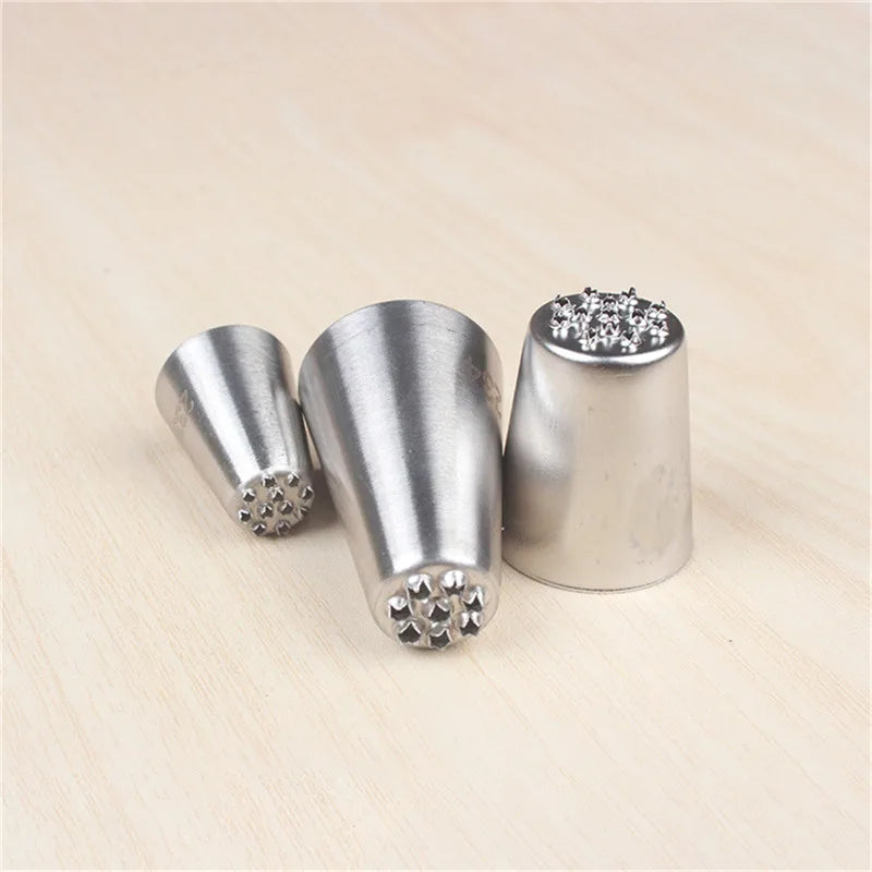 Afralia™ Stainless Steel Grass Cream Nozzle Set for Pastry Decoration