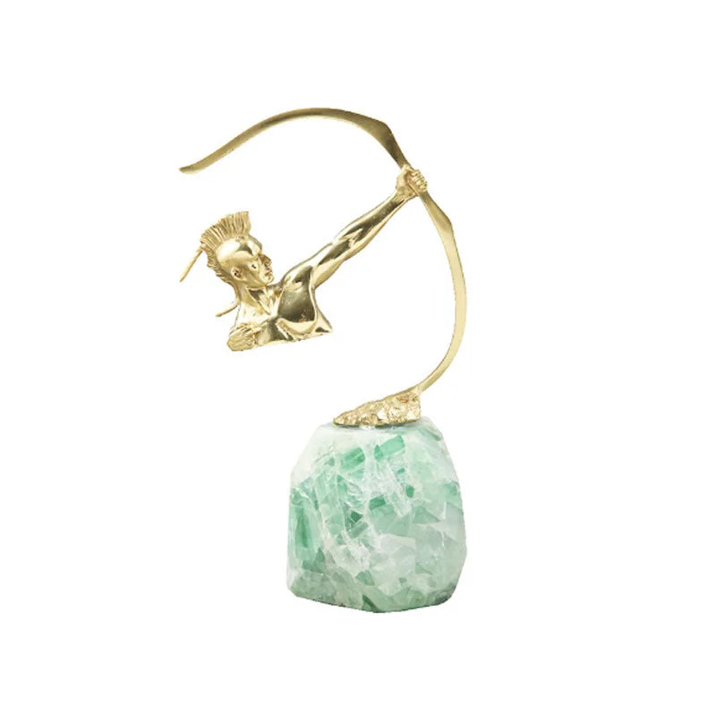 Afralia™ Amethyst Brass Tree Ornament: Lucky Crystal Sculpture Home Decor