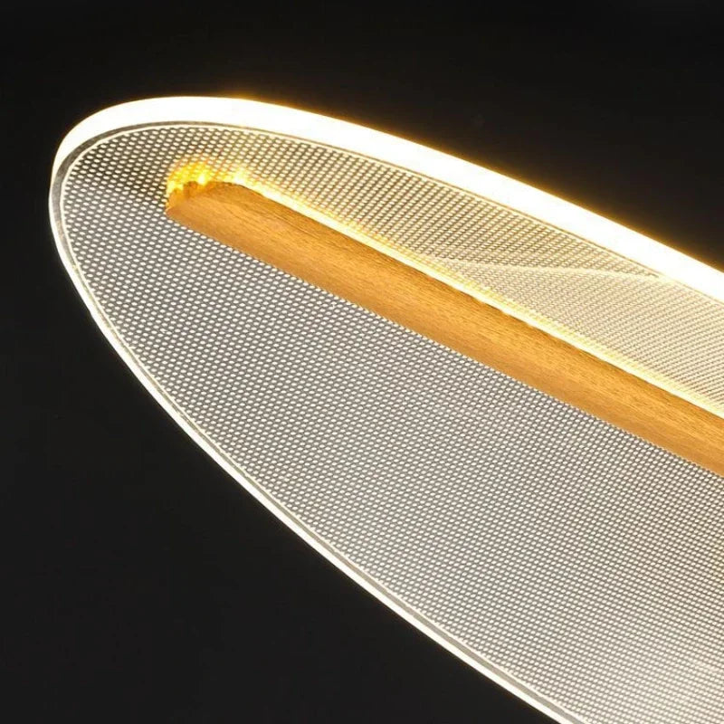 Afralia™ Long Curve LED Chandelier: Elegant Lighting for Dining, Tea Room, Office Desks