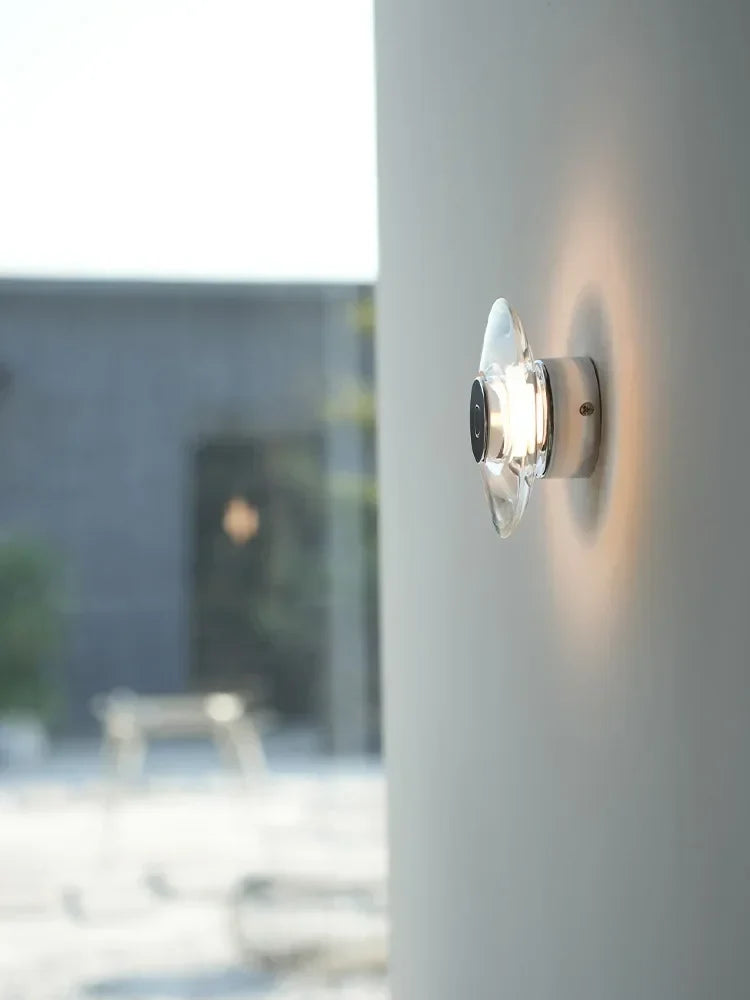 Afralia™ Crystal Bedside Wall Lamp: Modern Minimalist Circular Design for Home