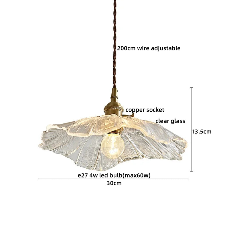 Afralia™ Copper Glass LED Pendant Lamp with Knob Switch - Modern Hanging Light Fixtures
