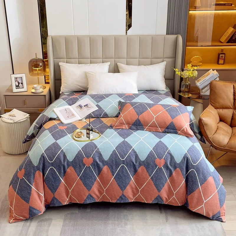 Afralia™ Nordic Cotton Single Duvet Cover: Autumn Winter Ultra Soft Brushed Quilt Cover