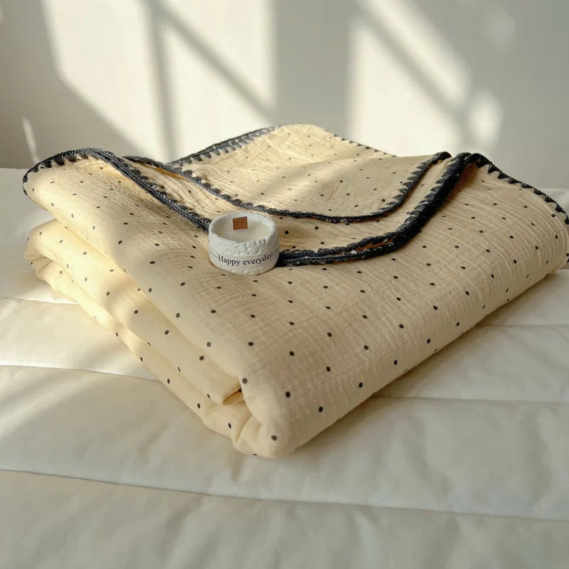 Afralia™ Korean Cotton Cartoon Blanket for Travel & Home - Kids, Adults