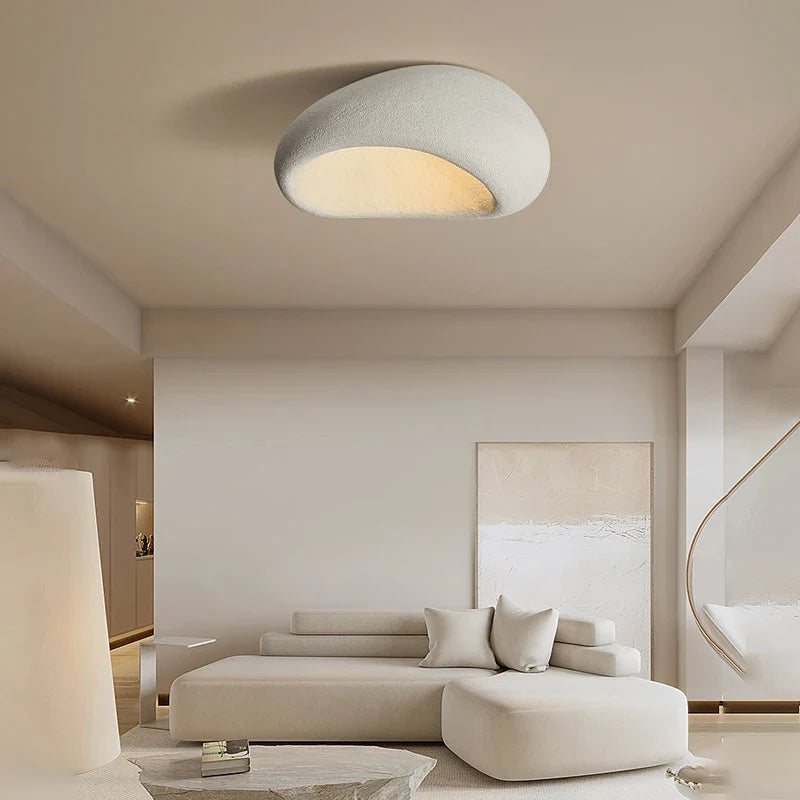 Afralia™ Cream Ceiling Chandelier Nordic Minimalist Wabi Sabi Style Bedroom Coffee Room Lights Fixtures