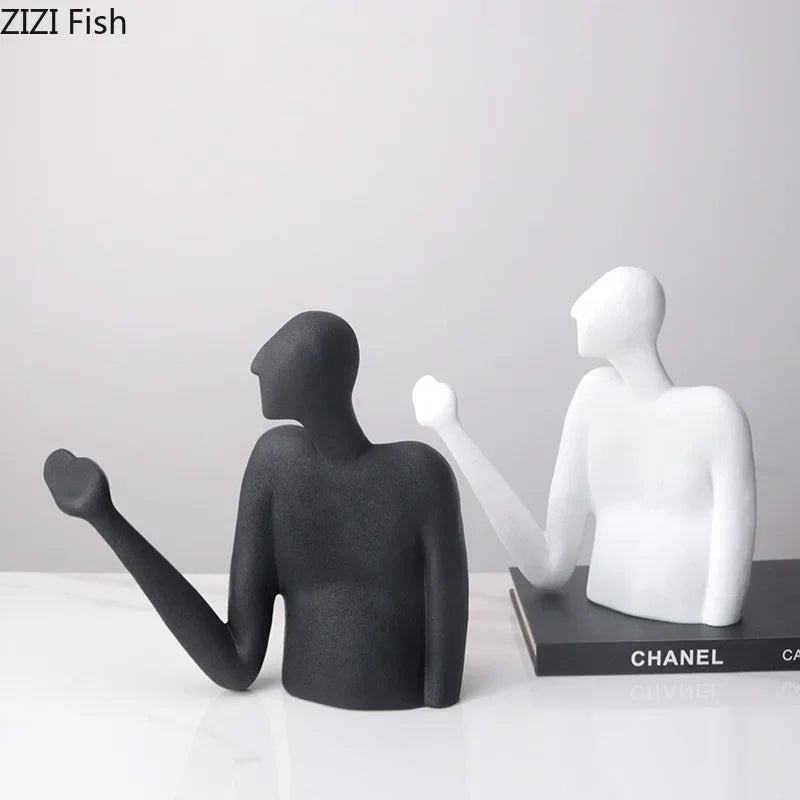 Afralia™ Abstract Character Resin Sculpture Desk Decoration for Modern Aesthetics