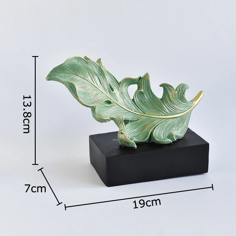 Afralia™ Phoenix Feather Resin Sculpture Desk Ornament for Aesthetic Room Decor