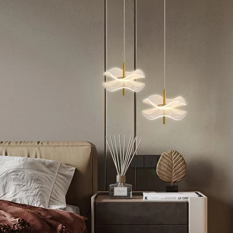 Afralia™ Lotus Leaf Pendant Lights: LED Art Chandelier for Restaurant and Bedroom