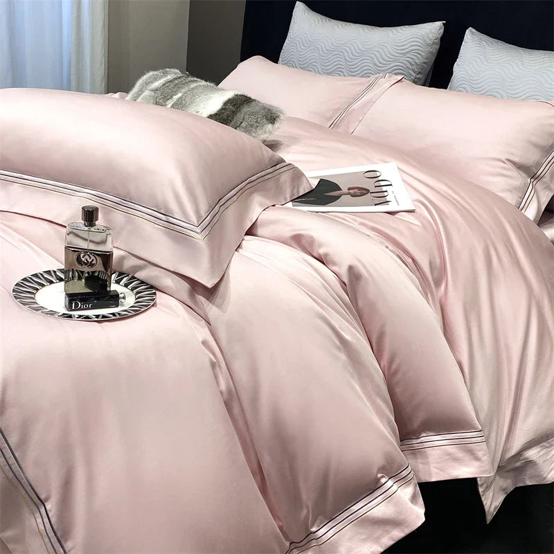 Afralia™ Luxury Pearl White 1000TC Egyptian Cotton Bedding Set