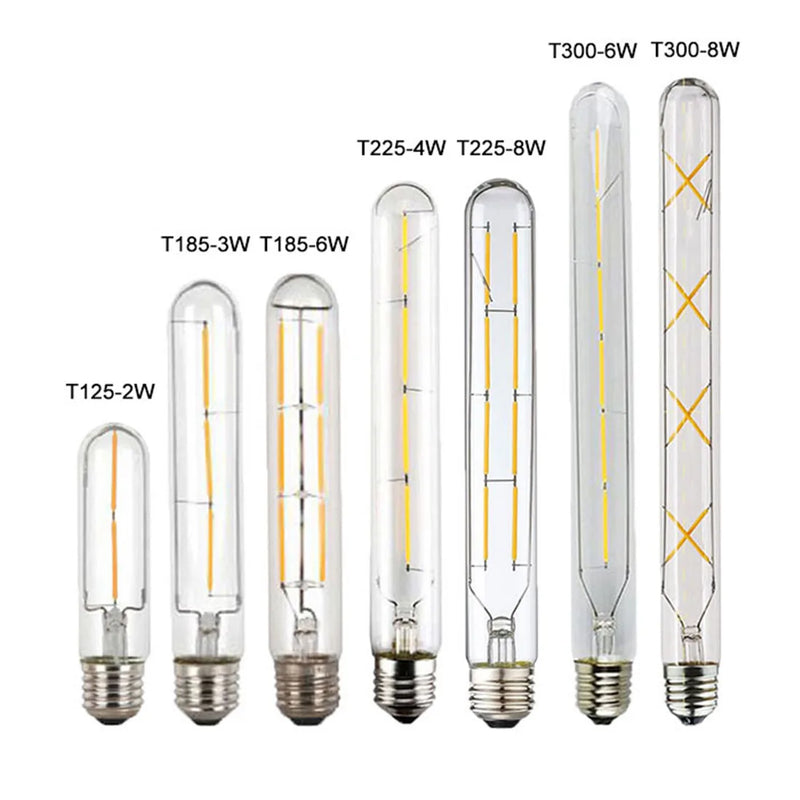 Afralia™ LED Filament Tubular Edison Bulb 6000K T10 T185 T225 T30 T300 4W 6W 8W