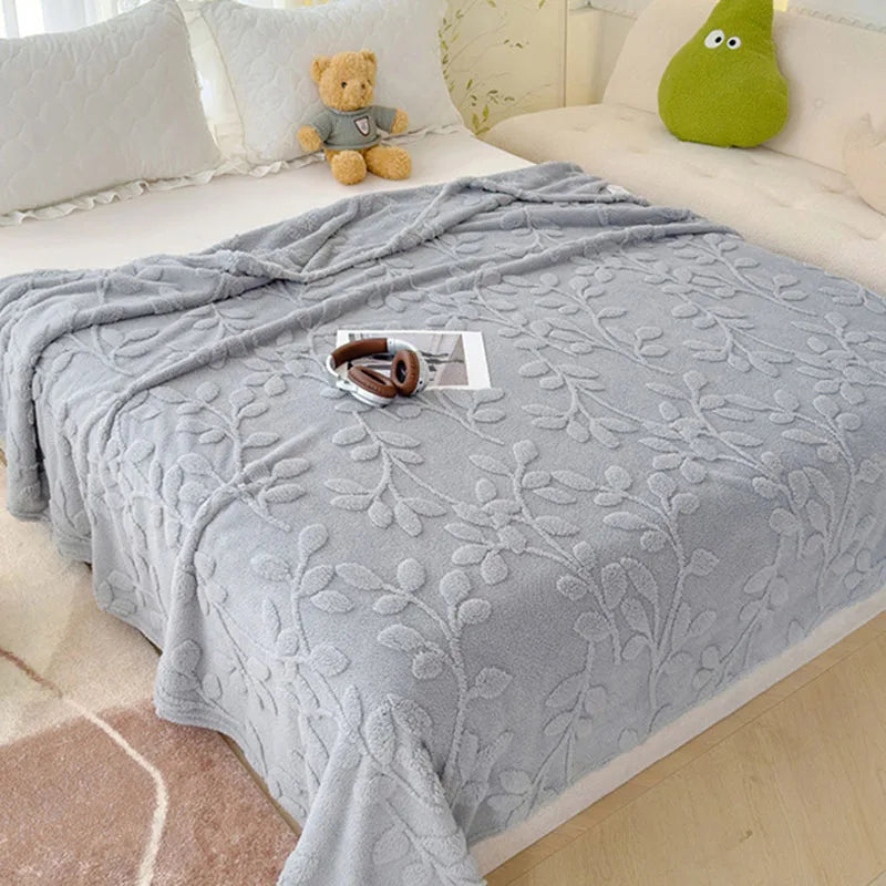 Afralia™ Wealth Tree Jacquard Coral Fleece Blanket | Soft, Multi Functional Quilt