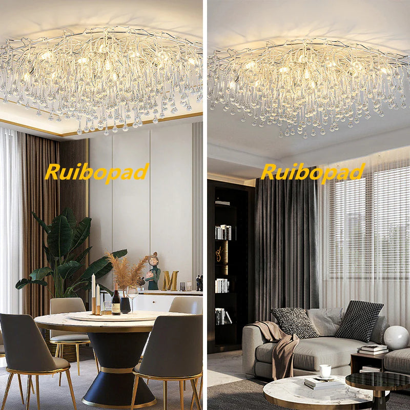 Afralia™ Teardrop Crystal Ceiling Chandelier - Modern Luxury Branch Crystal Chandeliers