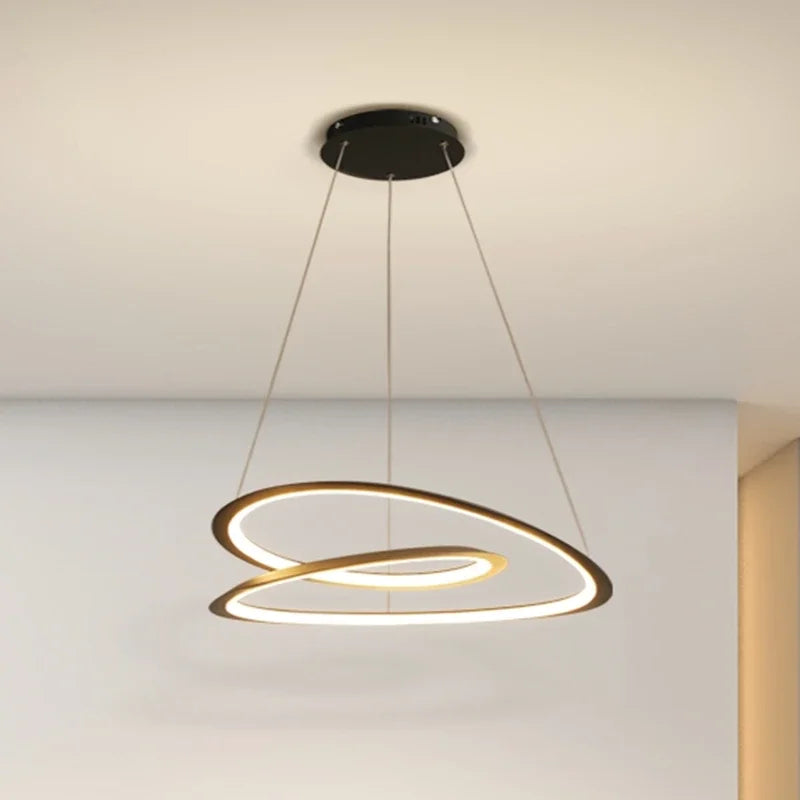 Afralia™ Kepler Round LED Chandelier for Living Room Decor White Pendant Lamp