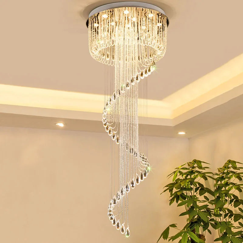 Afralia™ Modern LED Chandelier for Living & Dining Room - Stylish Crystal Lustre Pendant Light
