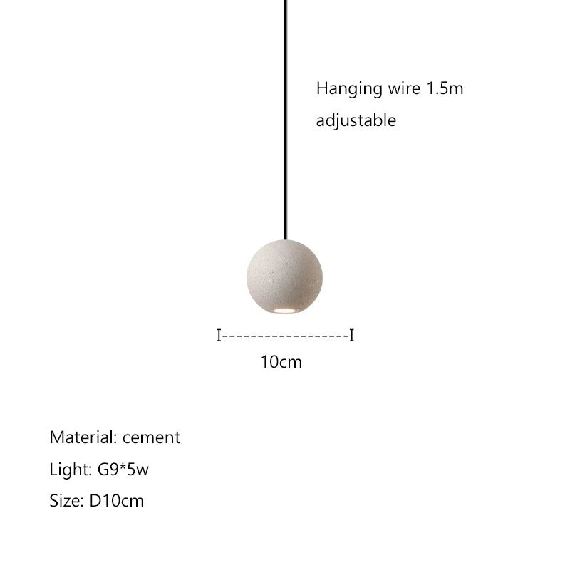 Afralia™ Cement Planet Chandelier Hanging Lamp for Dining Room & Bedroom