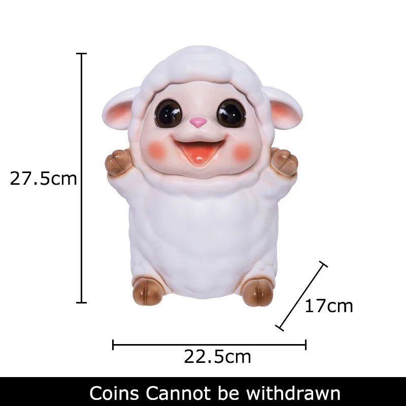 Afralia™ Little Lamb Child Savings Jar Piggy Bank Aesthetic Desk Ornament Sculpture