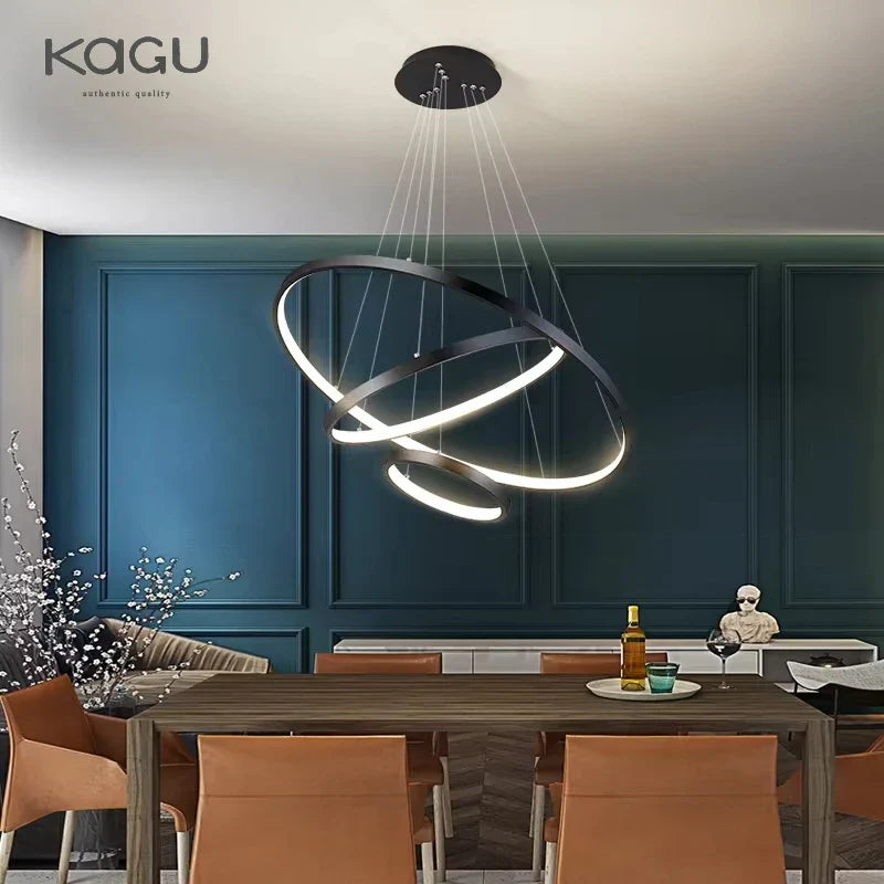 Afralia™ LED Ceiling Chandelier Round Pendant Light for Modern Home Interior Lighting