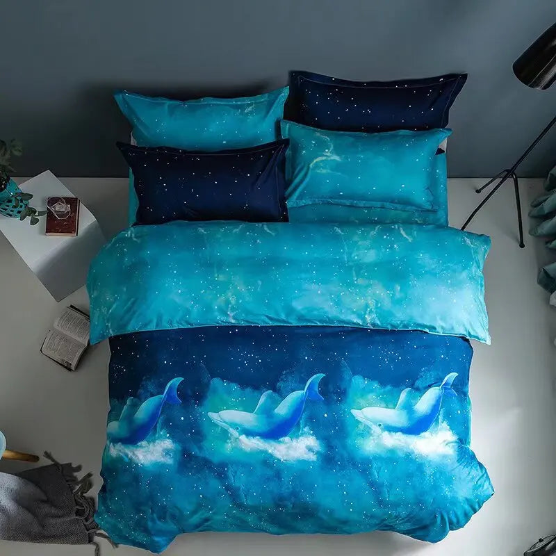 Afralia™ Romantic Starry 3D Printed Duvet Cover Set for Single Double Bed