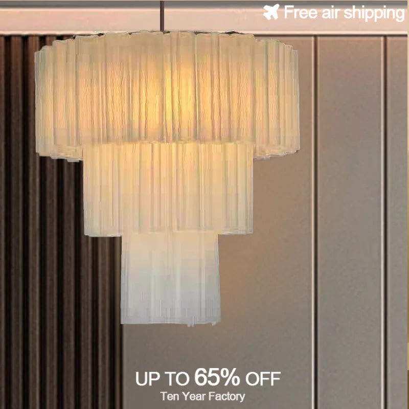 Afralia™ Frosted White Glass LED Chandelier for Ceiling Decor
