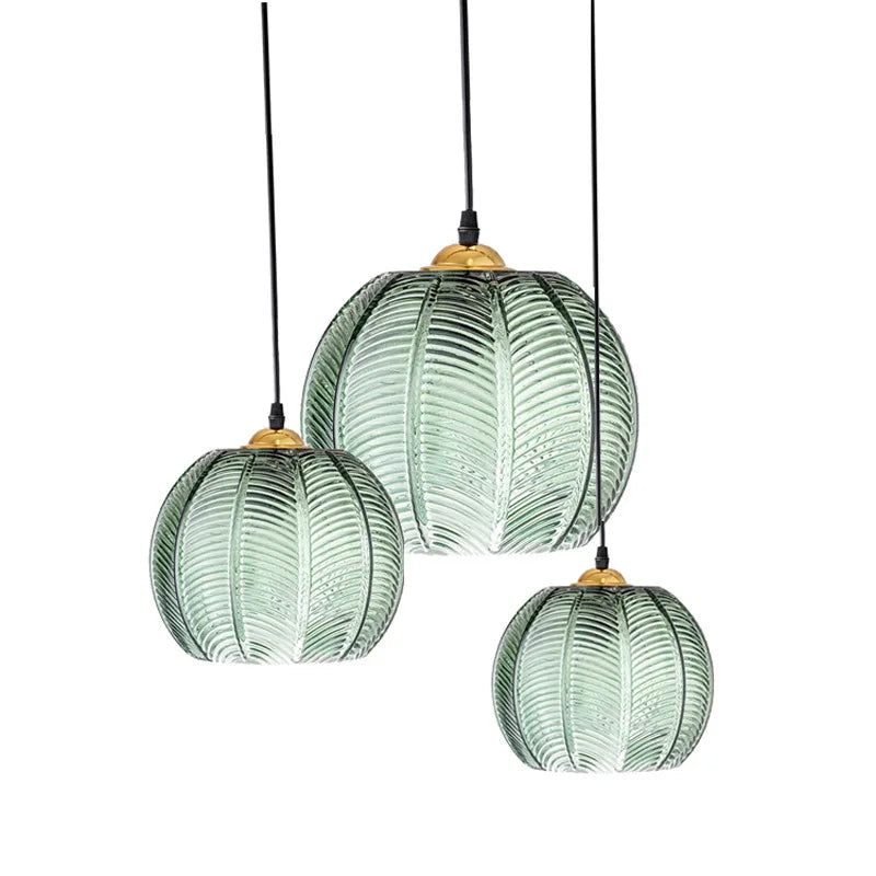 Green Glass Ball Pendant Lighting for Home Decor by Afralia™