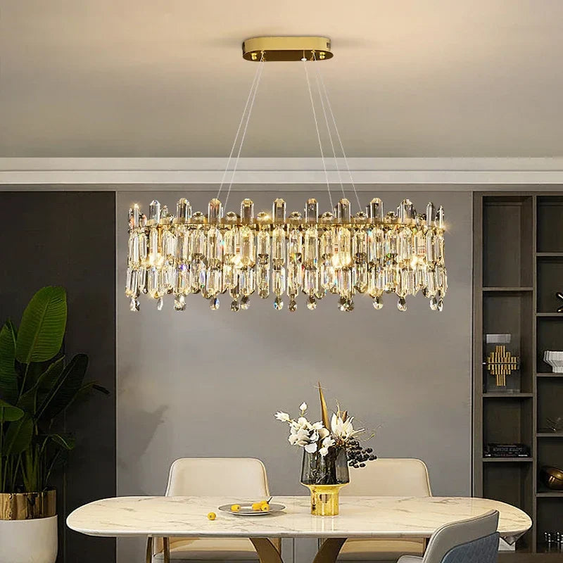 Afralia™ Luxury Crystal Chandeliers for Home Dining Room Living Room Villa Ceiling Lights