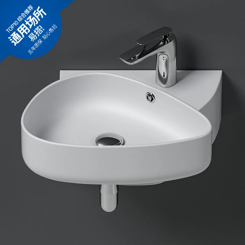 Afralia™ Ceramic Wall Mounted Wash Basin White 500x355x160mm
