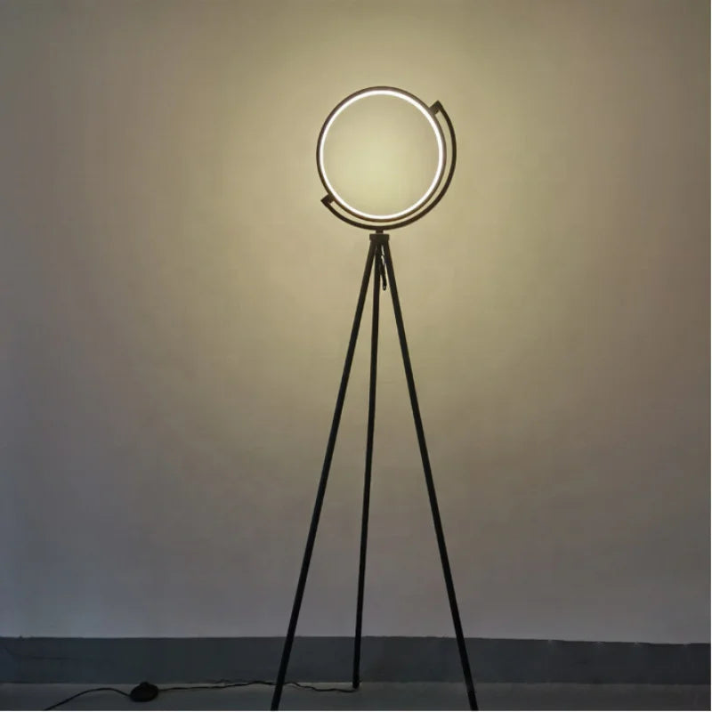 Afralia™ Modern Circle LED Floor Lamp for Bedroom Living Room Decor