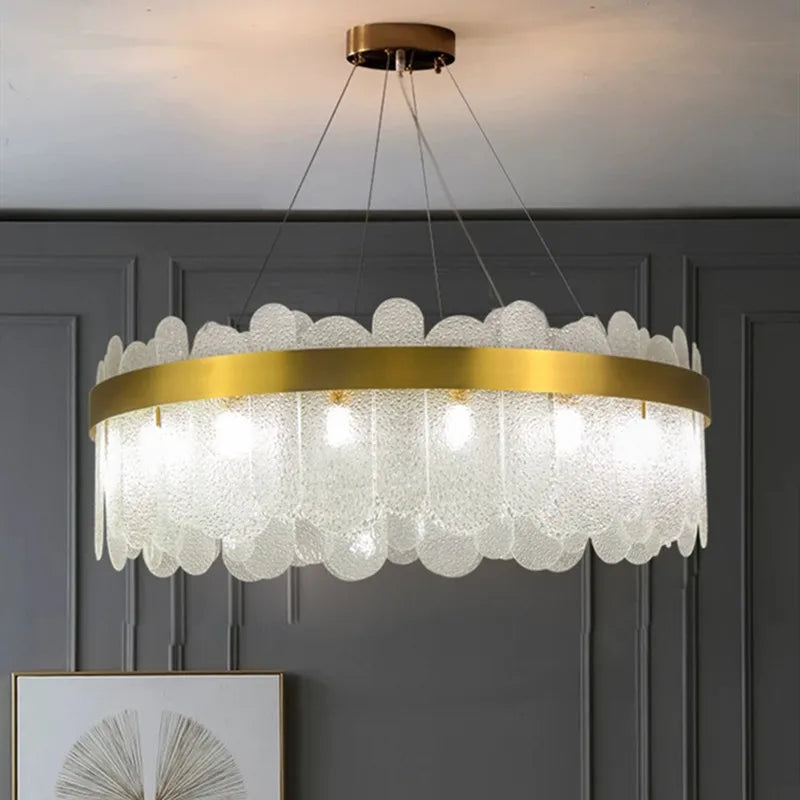 Afralia™ Nordic Smoke Grey Glass Chandelier Pendant Light for Living Room Bedroom Dining