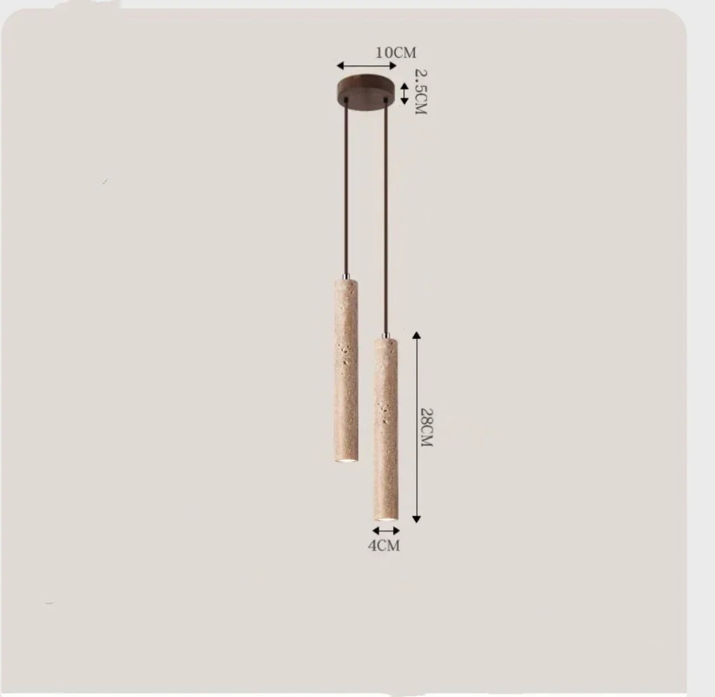 Yellow Travertine Pendant Light Japanese Style by Afralia™