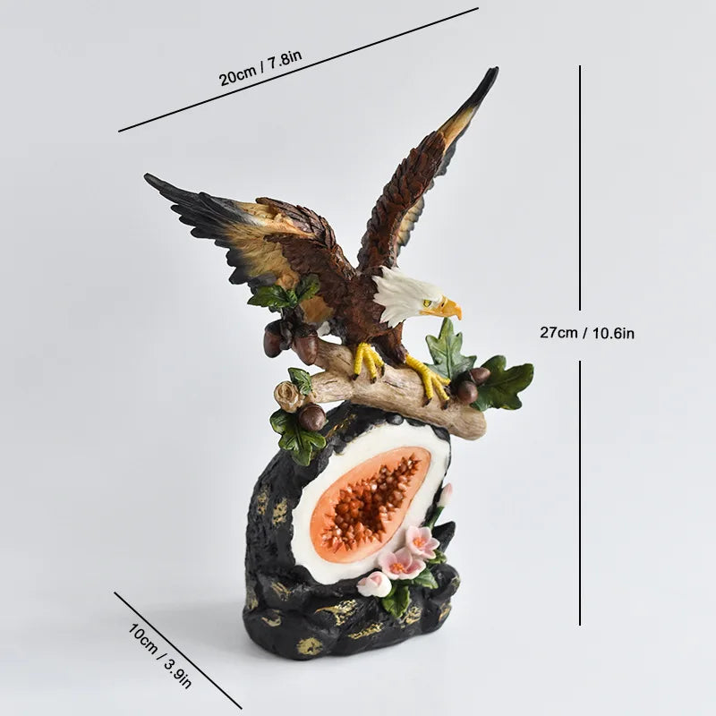 Afralia™ Resin Bald Eagle Sculpture - Simulated Bird Home Decor Figurine