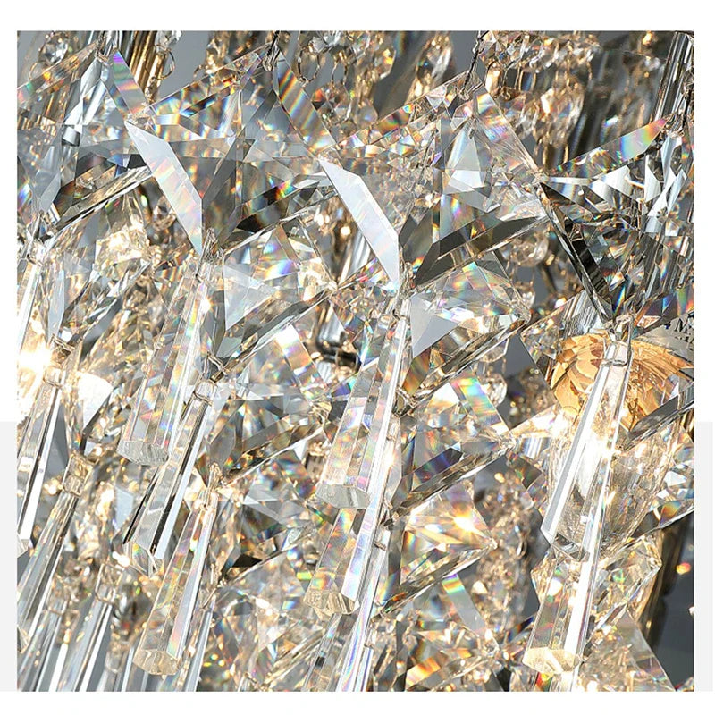 Afralia™ Crystal Luxury Chandelier: Dimmable LED Round Ceiling Light for Bedroom Living Room