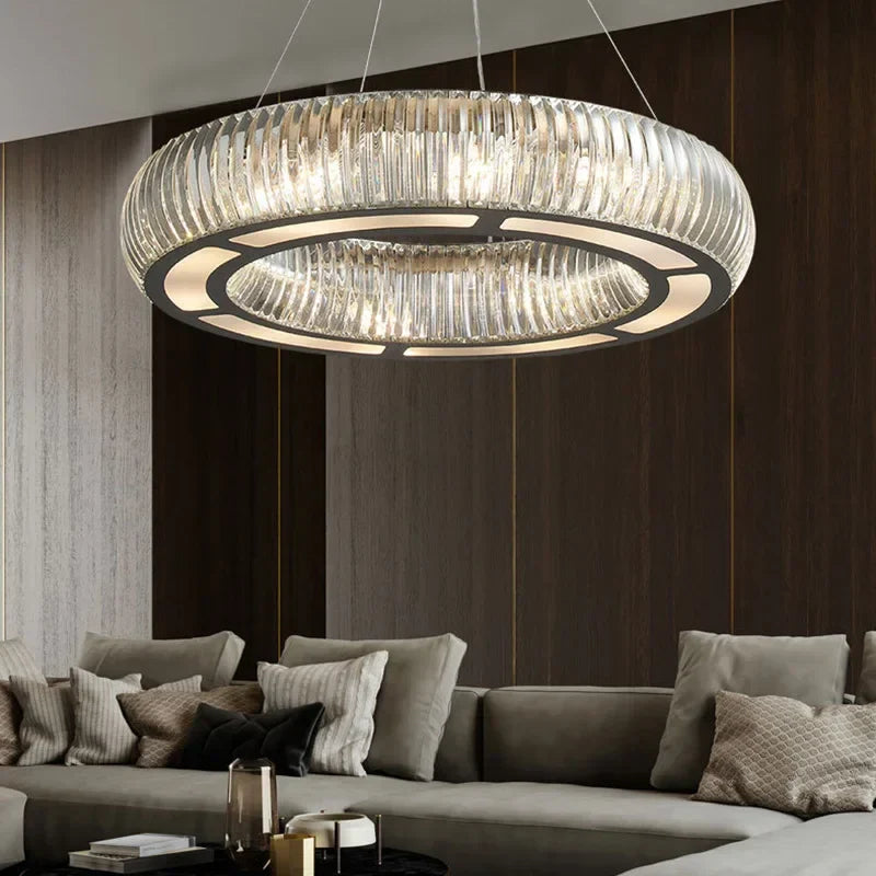Afralia™ Crystal Luxury Living Room Ceiling Light Fixture Hanging Lamp