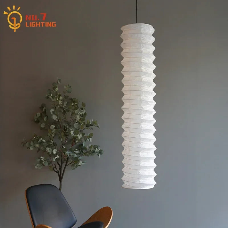 Afralia™ Akari Noguchi Pendant Lights: Retro White Rice Paper Hanging Lamp for Home Décor.