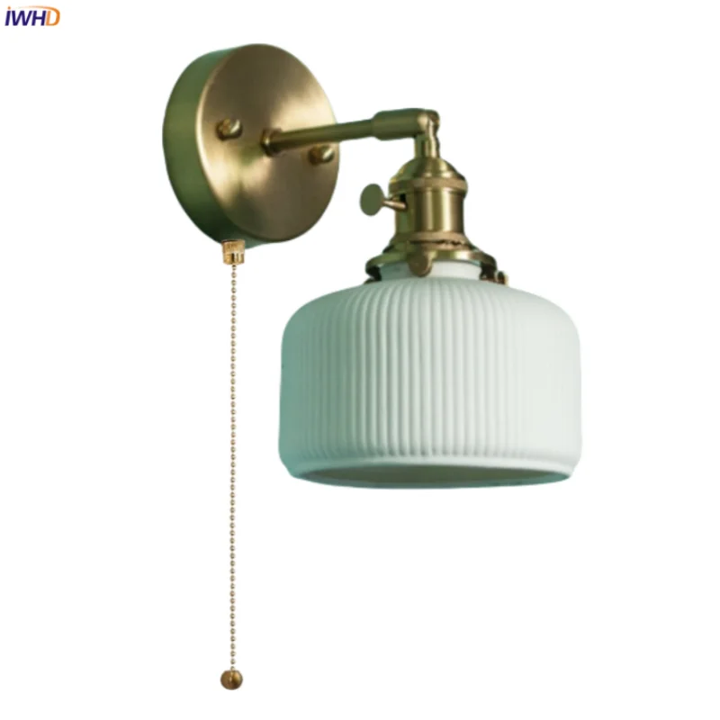 Afralia™ Nordic Modern LED Wall Lamps Copper Arm Ceramic for Home Decor