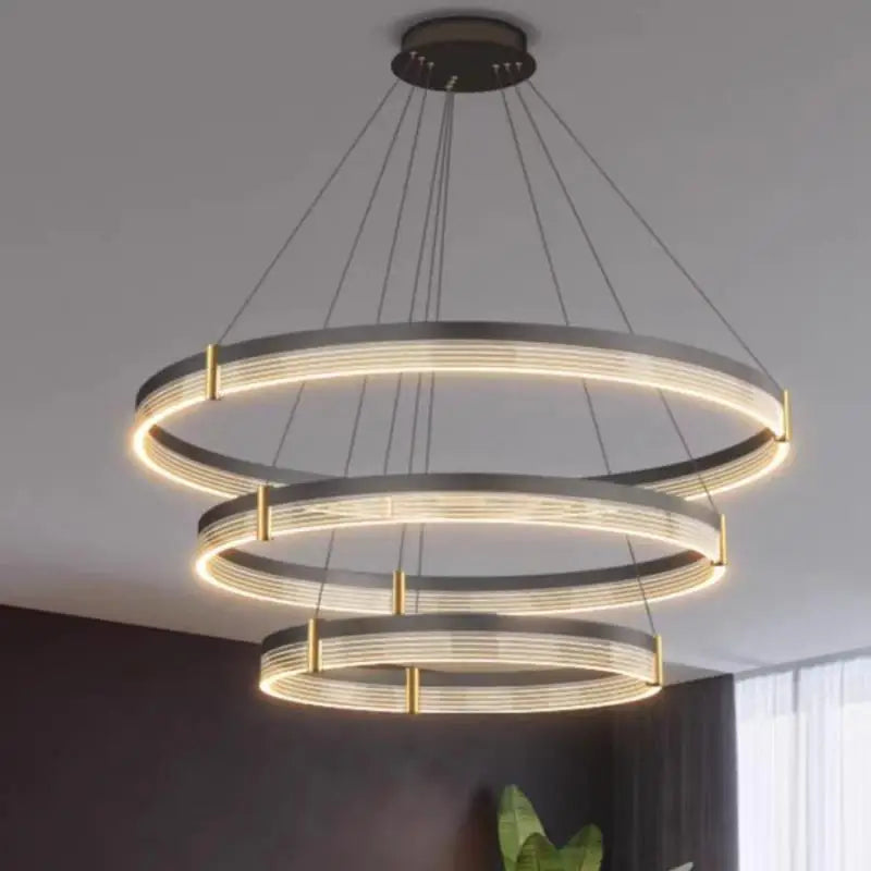 Afralia™ Black Acrylic LED Pendant Light for Modern Home Decor