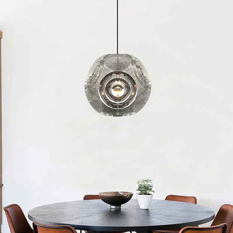 Afralia™ Luxury LED Pendant Lighting Gold Chrome Round Lamps for Living Room