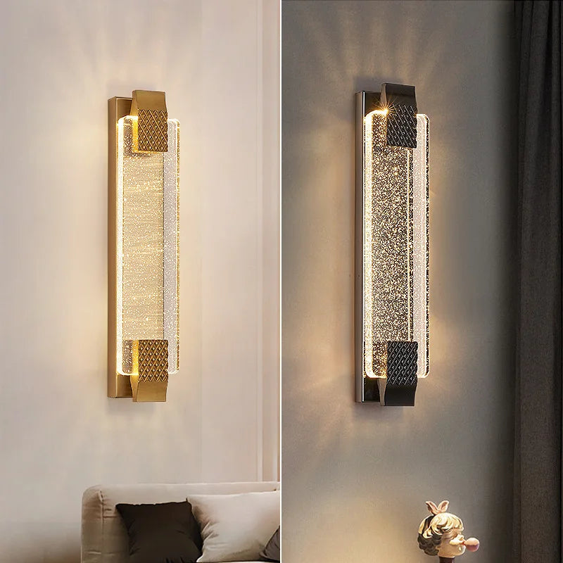 Afralia™ Modern Gold Black LED Wall Lamp for Bedroom Living Room Decoration